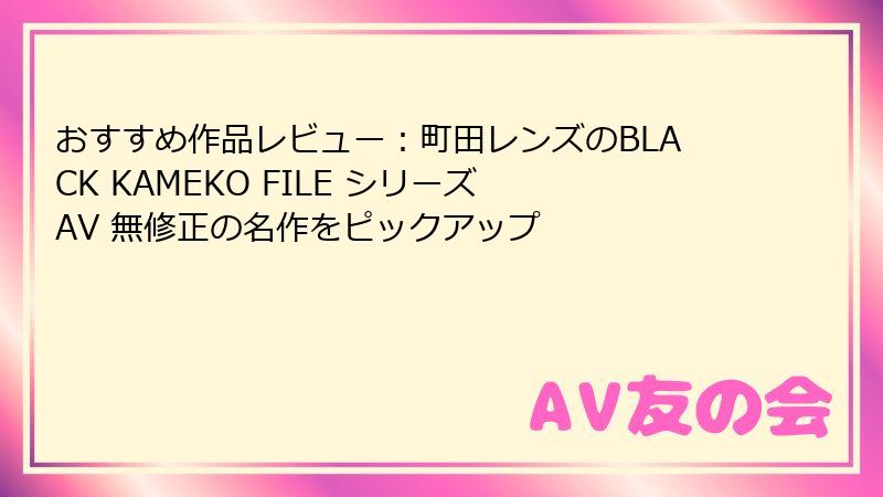 おすすめ作品レビュー：町田レンズのBLACK KAMEKO FILE シリーズ AV 無修正の名作をピックアップ