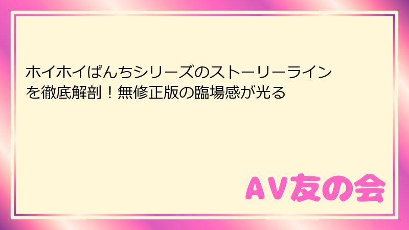 ホイホイぱんちシリーズのストーリーラインを徹底解剖！無修正版の臨場感が光る