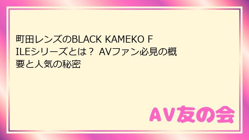 町田レンズのBLACK KAMEKO FILEシリーズとは？ AVファン必見の概要と人気の秘密