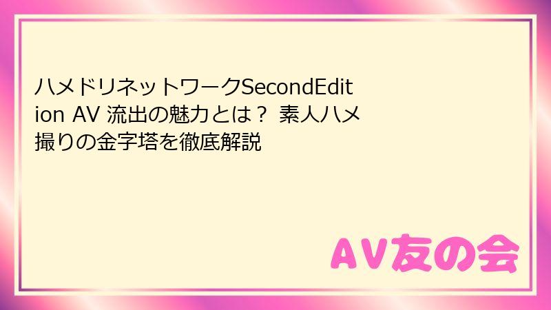 ハメドリネットワークSecondEdition AV 流出の魅力とは? 素人ハメ撮りの金字塔を徹底解説
