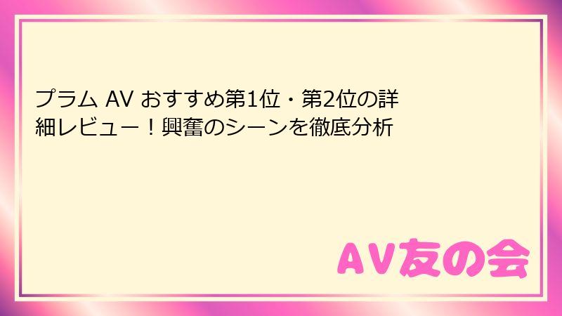 プラム AV おすすめ第1位・第2位の詳細レビュー!興奮のシーンを徹底分析