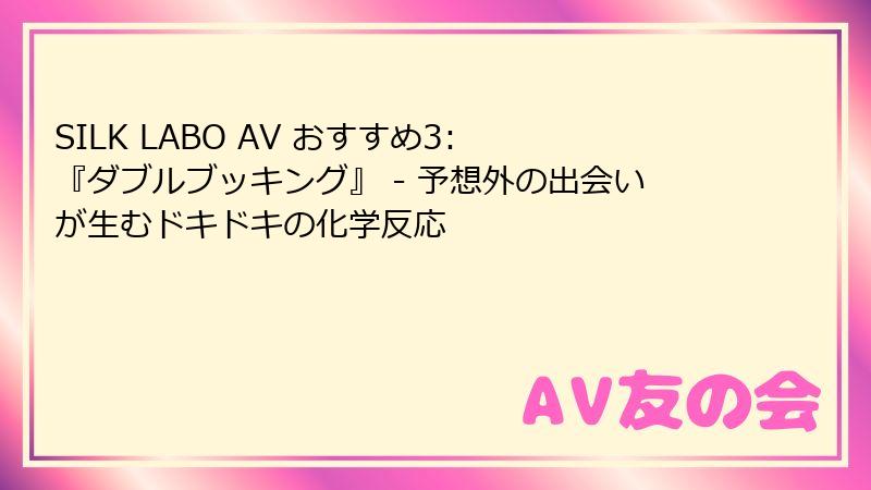 SILK LABO AV おすすめ3: 『ダブルブッキング』 - 予想外の出会いが生むドキドキの化学反応