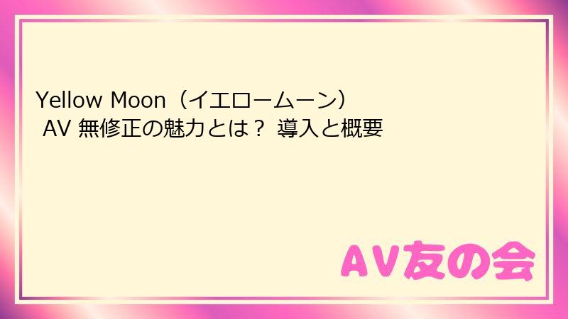 Yellow Moon（イエロームーン） AV 無修正の魅力とは？ 導入と概要