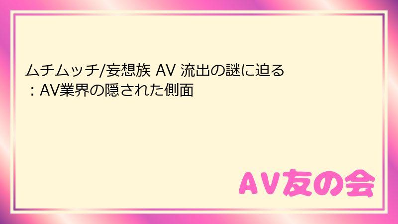 ムチムッチ/妄想族 AV 流出の謎に迫る：AV業界の隠された側面