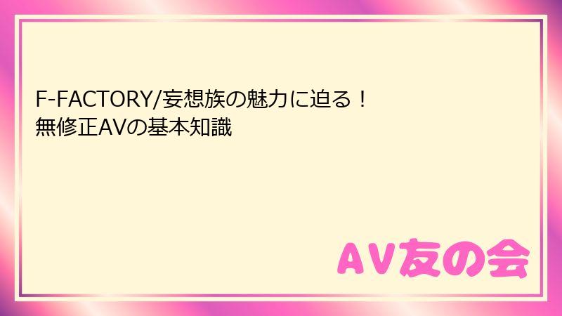 F-FACTORY/妄想族の魅力に迫る！無修正AVの基本知識
