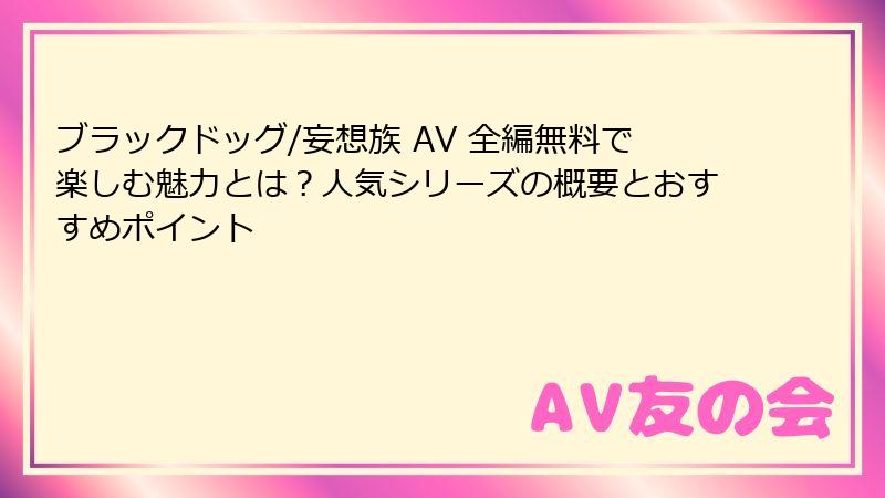 ブラックドッグ/妄想族 AV 全編無料で楽しむ魅力とは？人気シリーズの概要とおすすめポイント