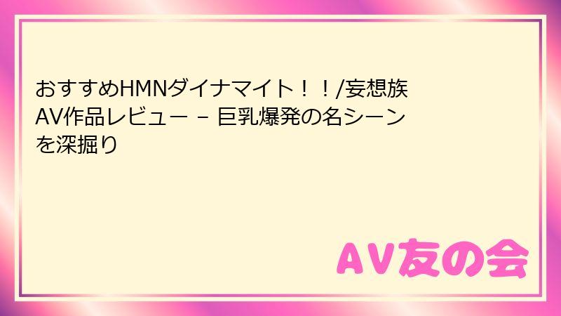 おすすめHMNダイナマイト！！/妄想族 AV作品レビュー – 巨乳爆発の名シーンを深掘り