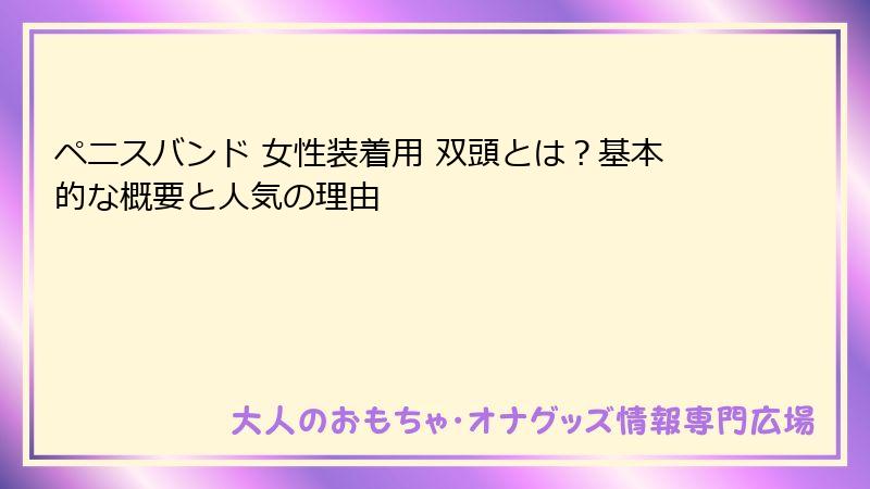 ペニスバンド 女性装着用 双頭とは？基本的な概要と人気の理由