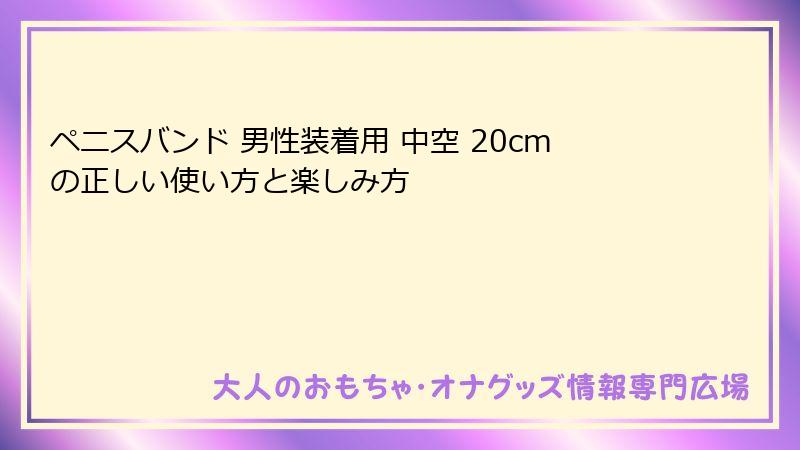 ペニスバンド 男性装着用 中空 20cmの正しい使い方と楽しみ方