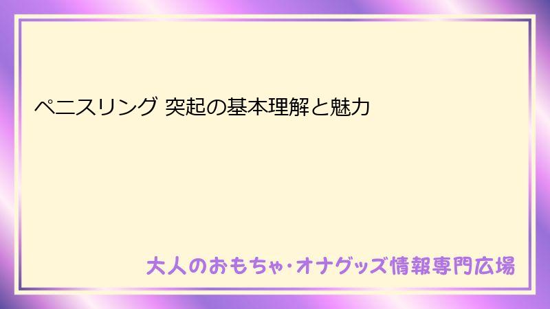 ペニスリング 突起の基本理解と魅力