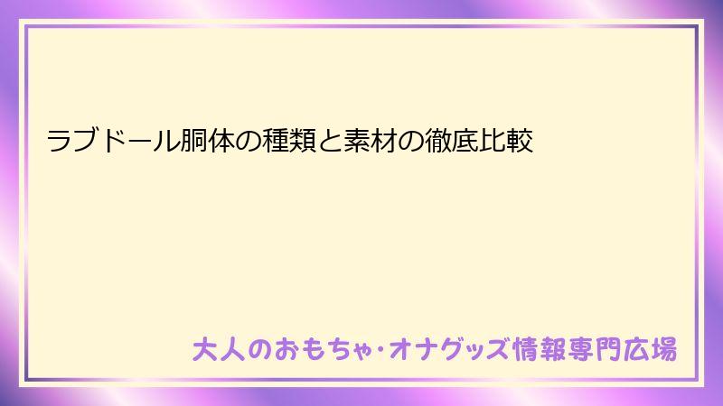 ラブドール胴体の種類と素材の徹底比較