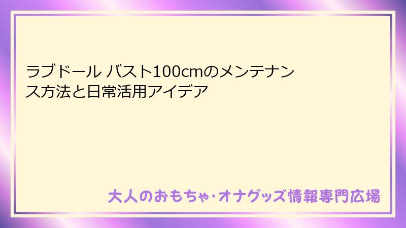 ラブドール バスト100cmのメンテナンス方法と日常活用アイデア
