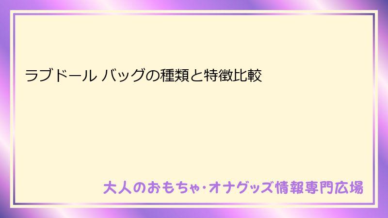 ラブドール バッグの種類と特徴比較