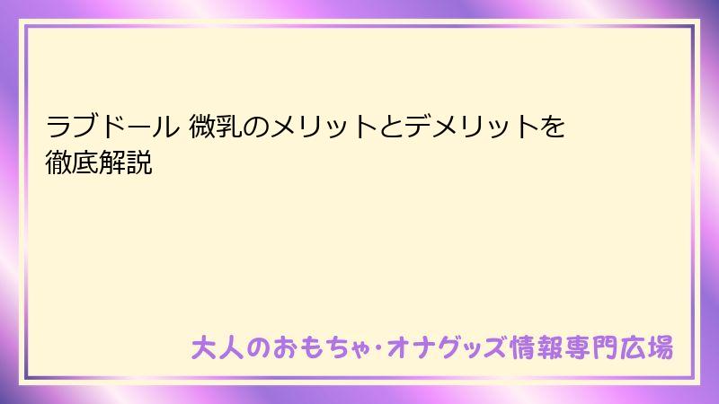 ラブドール 微乳のメリットとデメリットを徹底解説