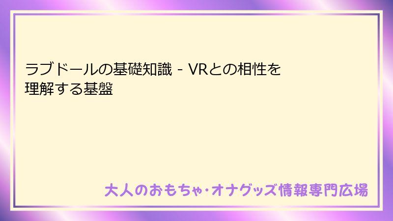 ラブドールの基礎知識 - VRとの相性を理解する基盤