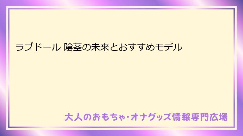 ラブドール 陰茎の未来とおすすめモデル