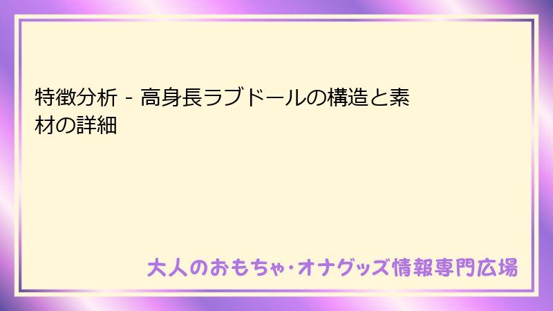 特徴分析 - 高身長ラブドールの構造と素材の詳細