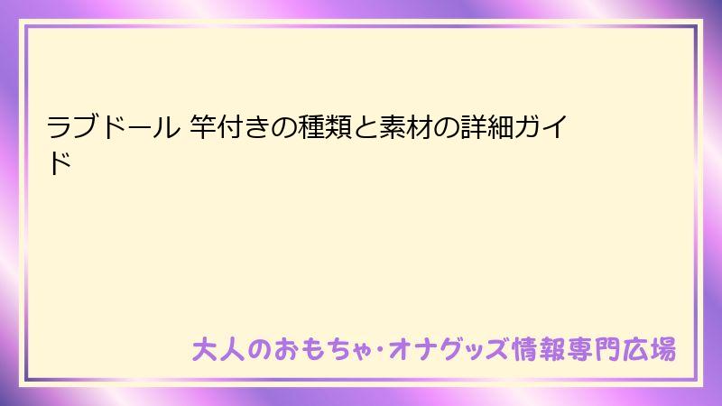 ラブドール 竿付きの種類と素材の詳細ガイド
