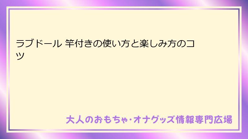 ラブドール 竿付きの使い方と楽しみ方のコツ