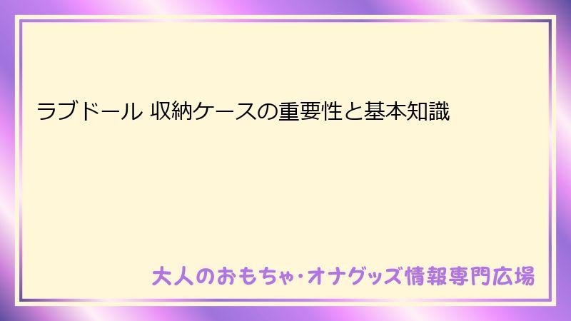 ラブドール 収納ケースの重要性と基本知識