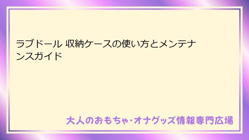ラブドール 収納ケースの使い方とメンテナンスガイド