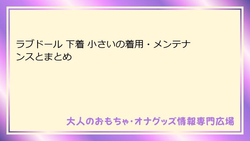 ラブドール 下着 小さいの着用・メンテナンスとまとめ
