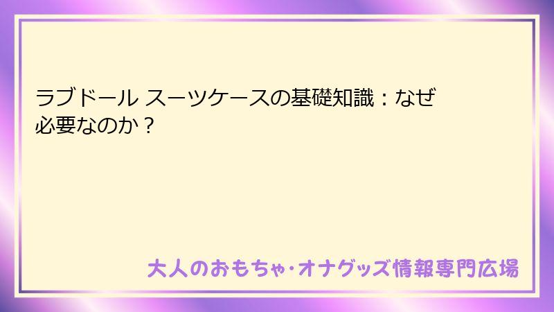 ラブドール スーツケースの基礎知識：なぜ必要なのか？