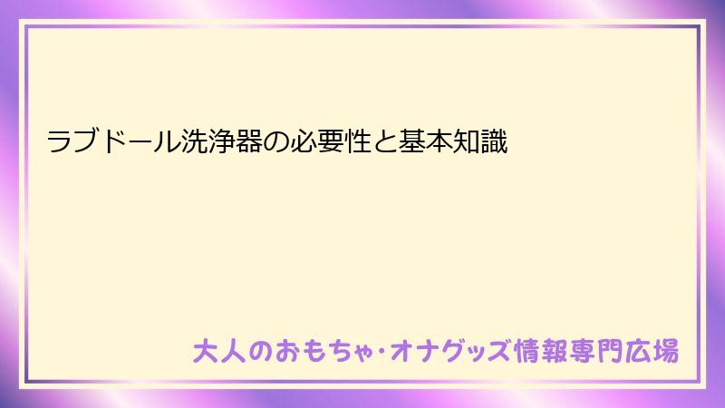 ラブドール洗浄器の必要性と基本知識
