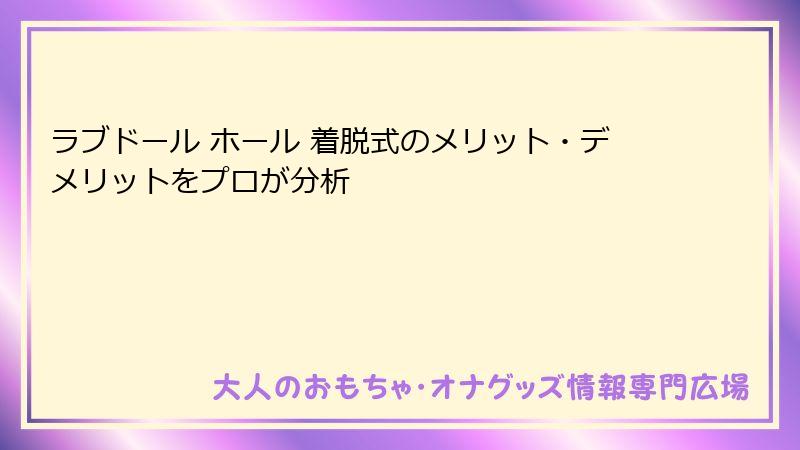 ラブドール ホール 着脱式のメリット・デメリットをプロが分析