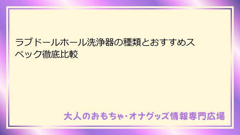 ラブドールホール洗浄器の種類とおすすめスペック徹底比較