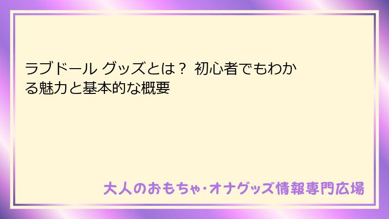 ラブドール グッズとは？ 初心者でもわかる魅力と基本的な概要