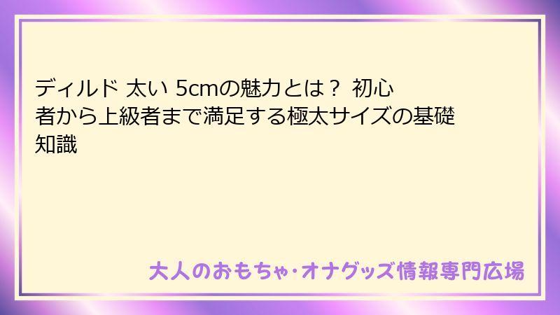 ディルド 太い 5cmの魅力とは？ 初心者から上級者まで満足する極太サイズの基礎知識
