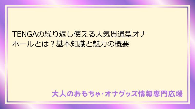 TENGAの繰り返し使える人気貫通型オナホールとは？基本知識と魅力の概要