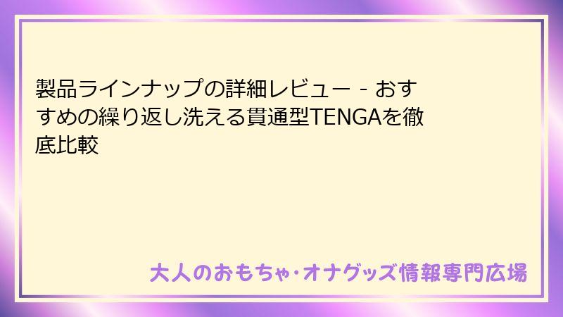 製品ラインナップの詳細レビュー - おすすめの繰り返し洗える貫通型TENGAを徹底比較