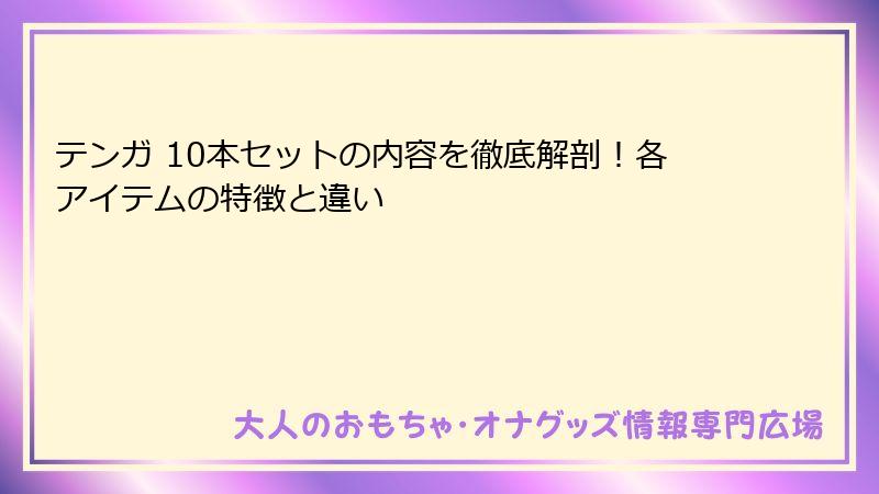 テンガ 10本セットの内容を徹底解剖！各アイテムの特徴と違い