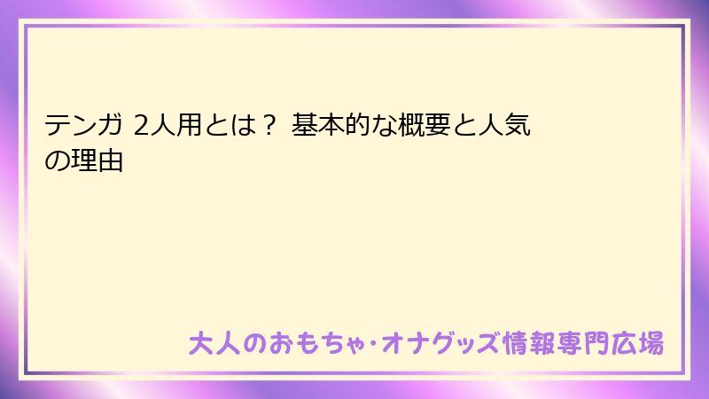 テンガ 2人用とは? 基本的な概要と人気の理由