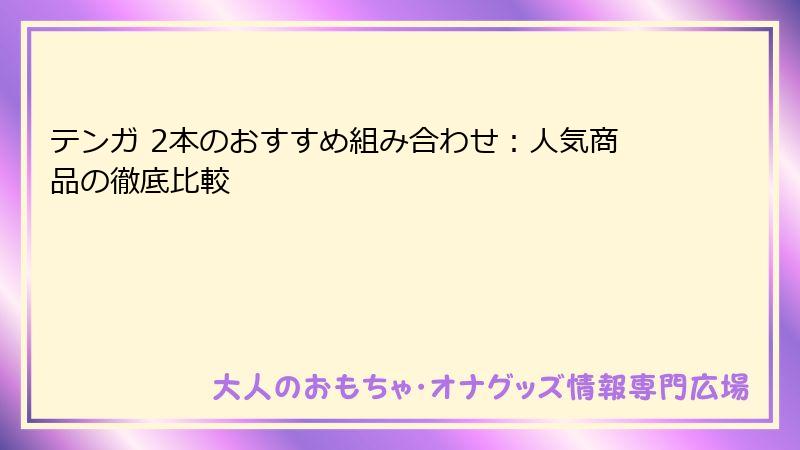 テンガ 2本のおすすめ組み合わせ：人気商品の徹底比較