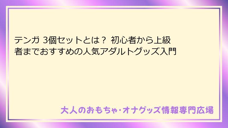 テンガ 3個セットとは? 初心者から上級者までおすすめの人気アダルトグッズ入門