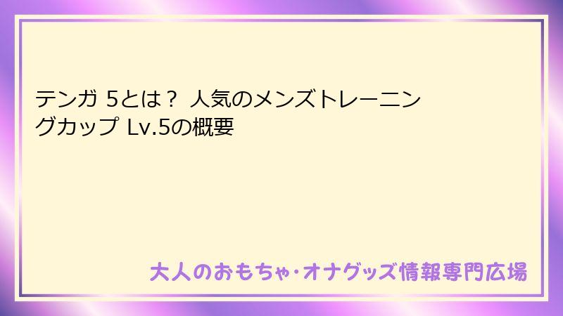 テンガ 5とは？ 人気のメンズトレーニングカップ Lv.5の概要