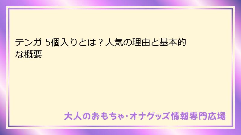 テンガ 5個入りとは？人気の理由と基本的な概要