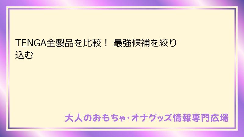 TENGA全製品を比較! 最強候補を絞り込む