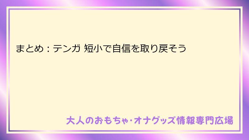 まとめ：テンガ 短小で自信を取り戻そう
