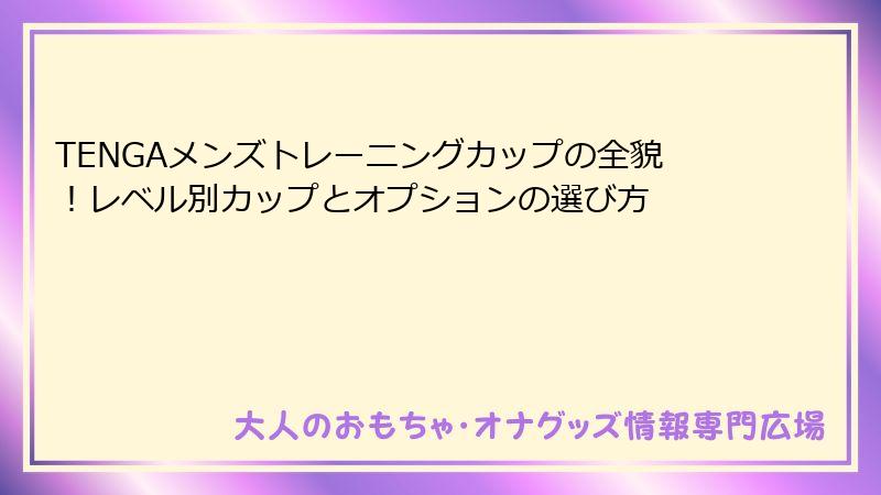 TENGAメンズトレーニングカップの全貌！レベル別カップとオプションの選び方