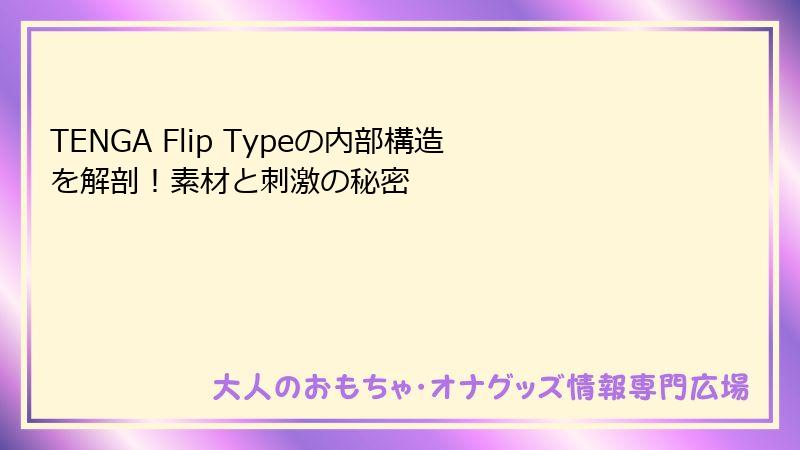 TENGA Flip Typeの内部構造を解剖!素材と刺激の秘密
