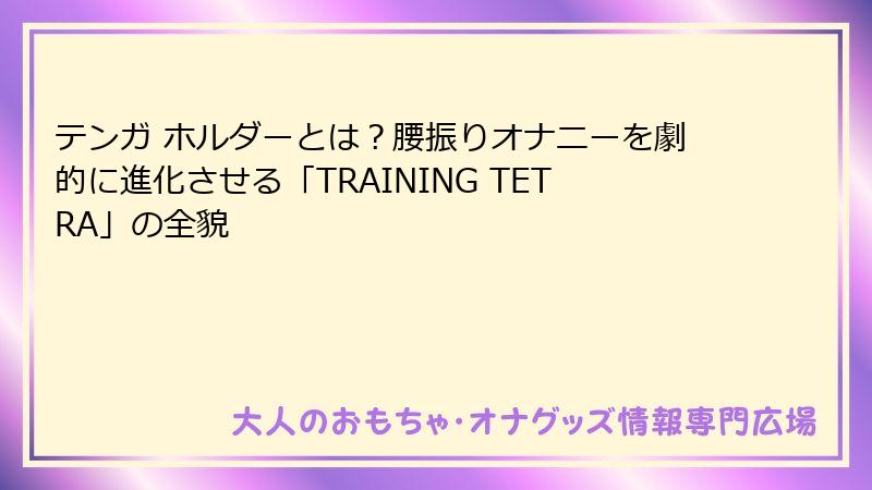 テンガ ホルダーとは？腰振りオナニーを劇的に進化させる「TRAINING TETRA」の全貌