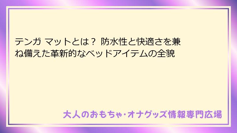テンガ マットとは? 防水性と快適さを兼ね備えた革新的なベッドアイテムの全貌