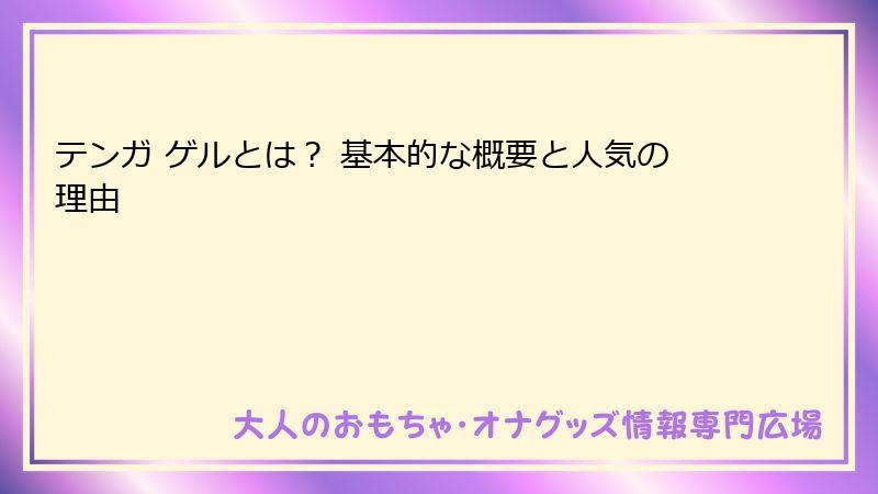 テンガ ゲルとは? 基本的な概要と人気の理由