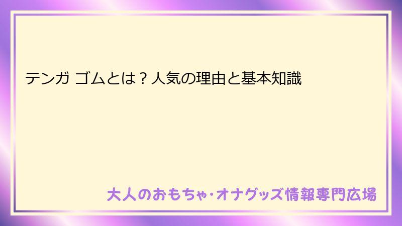 テンガ ゴムとは?人気の理由と基本知識