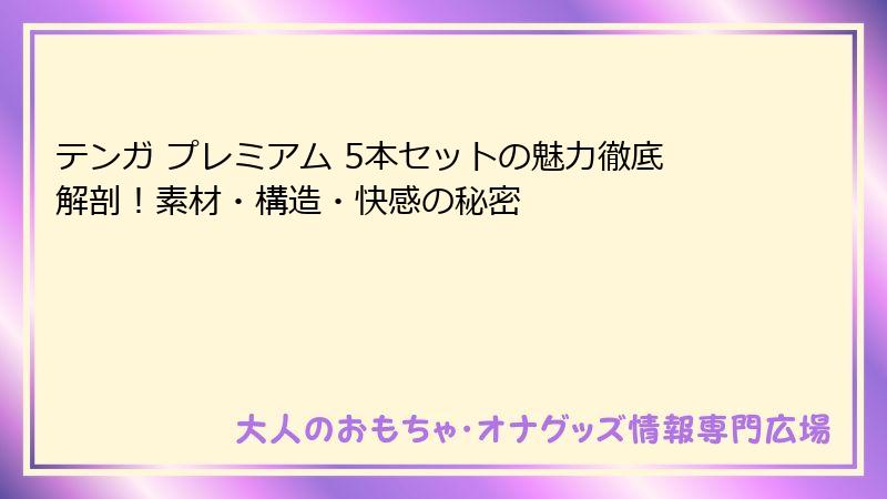 テンガ プレミアム 5本セットの魅力徹底解剖！素材・構造・快感の秘密