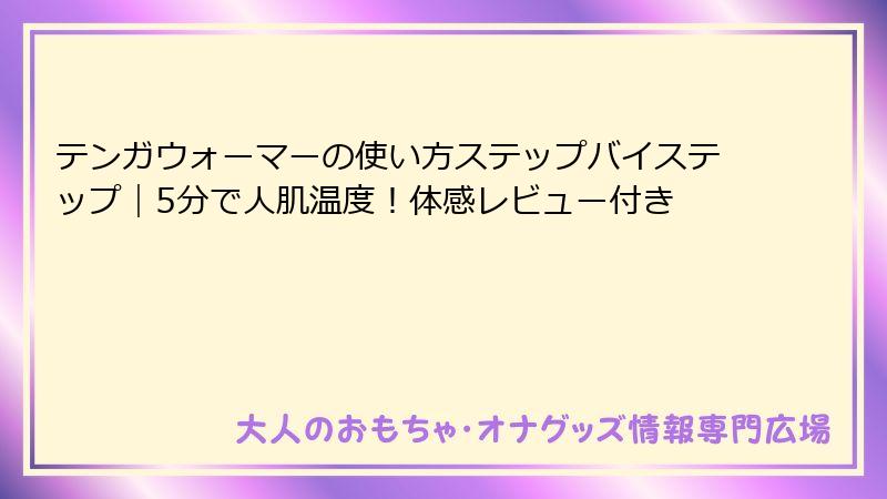 テンガウォーマーの使い方ステップバイステップ|5分で人肌温度!体感レビュー付き
